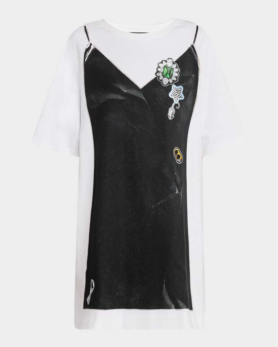 Trompe LOeil Print Mini T-Shirt Dress